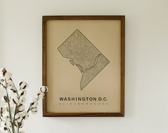 WASHINGTON DC City Map Art, Home Office Decor, Minimalist City Art, Washington DC Poster, Housewarming Gift For Him, Washington D C Wall Art