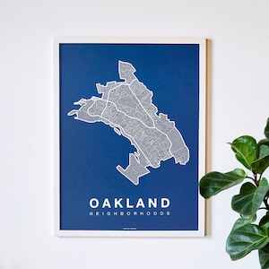 OAKLAND City Map Art, Home Office Wall Decor, Minimalist City Art, California Poster, Oakland Wall Art Print, Housewarming Gift For Him