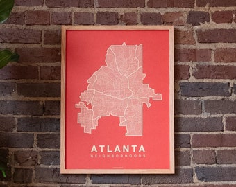 ATLANTA City Map Art, Home Office Wall Decor, Georgia Poster, Minimalist City Art, Atlanta Wall Art Print, Housewarming Gift For Him