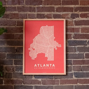 ATLANTA City Map Art, Home Office Wall Decor, Georgia Poster, Minimalist City Art, Atlanta Wall Art Print, Housewarming Gift For Him image 1