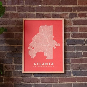 ATLANTA City Map Art, Home Office Wall Decor, Georgia Poster, Minimalist City Art, Atlanta Wall Art Print, Housewarming Gift For Him