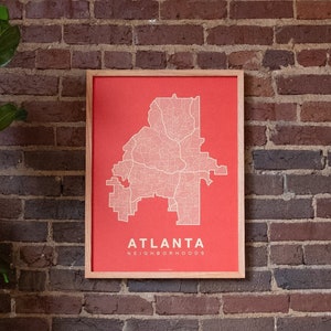 ATLANTA City Map Art, Home Office Wall Decor, Georgia Poster, Minimalist City Art, Atlanta Wall Art Print, Housewarming Gift For Him image 1