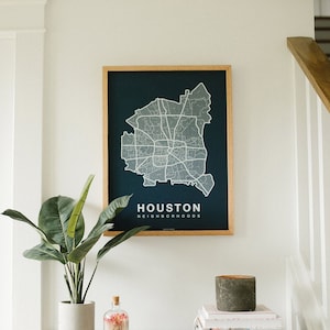 HOUSTON City Map Art, Home Office Wall Decor, Texas Poster, Minimalist City Art, Houston Wall Art Print, Housewarming Gift For Him