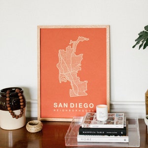 SAN DIEGO City Map Art, Home Office Wall Decor, Minimalist City Art, California Poster, San Diego Wall Art Print, Housewarming Gift For Him