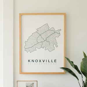 KNOXVILLE City Map Art, Home Office Wall Decor, Minimalist City Art, Tennessee Poster, Knoxville Wall Art Print, Housewarming Gift For Him