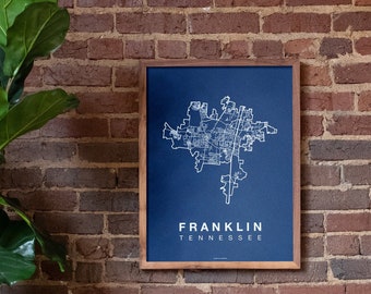 FRANKLIN City Map Art, Home Office Wall Decor, Tennessee Poster, Minimalist City Art, Franklin Wall Art Print, Housewarming Gift For Him