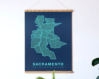 SACRAMENTO City Map Art, Home Office Wall Decor, Minimalist City Art, California Poster, Sacramento Wall Art, Housewarming Gift For Him