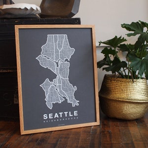 SEATTLE City Map Art, Home Office Wall Decor, Minimalist City Art, Washington Poster, Seattle Wall Art Print, Housewarming Gift For Him