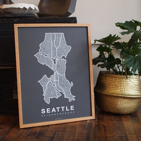 SEATTLE City Map Art, Home Office Wall Decor, Minimalist City Art, Washington Poster, Seattle Wall Art Print, Housewarming Gift For Him