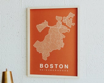 BOSTON City Map Art, Home Office Wall Decor, Massachusetts Poster, Minimalist City Art, Boston Wall Art Print, Housewarming Gift For Him