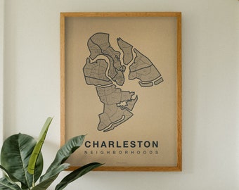 CHARLESTON City Map Art, Home Office Wall Decor, South Carolina Poster, Minimalist City Art, Charleston Wall Art, Housewarming Gift For Him