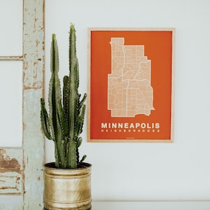 MINNEAPOLIS City Map Art, Home Office Wall Decor, Minimalist City Art, Minnesota Poster, Minneapolis Wall Art, Housewarming Gift For Him image 1