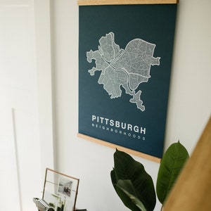 PITTSBURGH City Map Art, Home Office Wall Decor, Minimalist City Art, Pennsylvania Poster, Pittsburgh Wall Art, Housewarming Gift For Him