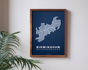 BIRMINGHAM City Map Art, Home Office Wall Decor, Alabama Poster, Minimalist City Art, Birmingham Wall Art Print, Housewarming Gift For Him