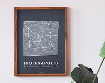 INDIANAPOLIS City Map Art, Home Office Wall Decor, Indiana Poster, Minimalist City Art, Indianapolis Wall Art, Housewarming Gift For Him