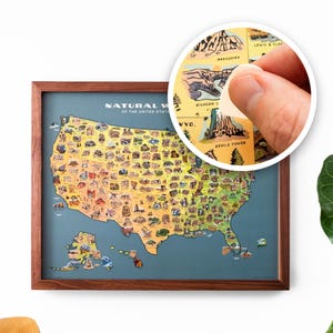 Nationalparks + Naturwunder, Scratch Off Karte, US Bundesstaat Poster, Bucketlist Reise Print, Abenteuer Tracker Geschenk für Familien