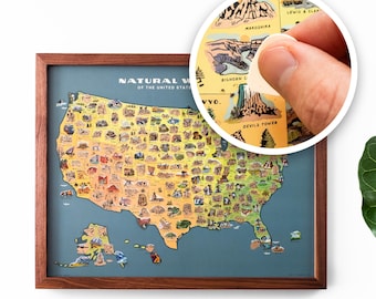 National Parks + Natural Wonders Scratch Off Map, US State Scratch Off Poster, Bucketlist Travel Print, Adventure Tracker Gift for Families
