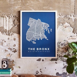 THE BRONX City Map Art, Home Office Wall Decor, Minimalist City Art, New York Poster, The Bronx Wall Art Print, Housewarming Gift For Him