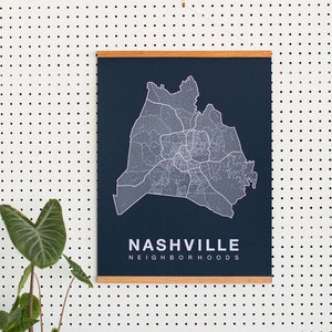 NASHVILLE City Map Art, Home Office Wall Decor, Minimalist City Art, Tennessee Poster, Nashville Wall Art Print, Housewarming Gift For Him image 1