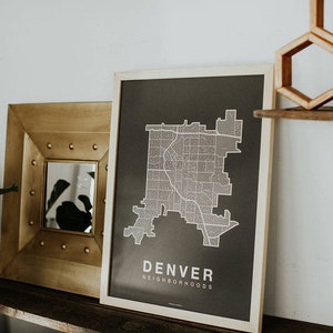 DENVER City Map Art, Home Office Wall Decor, Colorado Poster, Minimalist City Art, Denver Wall Art Print, Housewarming Gift For Him