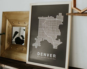 DENVER City Map Art, Home Office Wall Decor, Colorado Poster, Minimalist City Art, Denver Wall Art Print, Housewarming Gift For Him