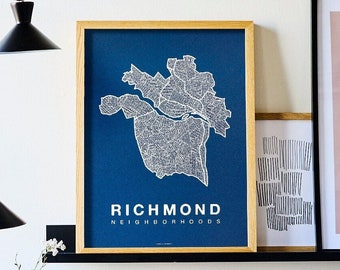 RICHMOND City Map Art, Home Office Wall Decor, Minimalist City Art, Virginia Poster, Richmond Wall Art Print, Housewarming Gift For Him