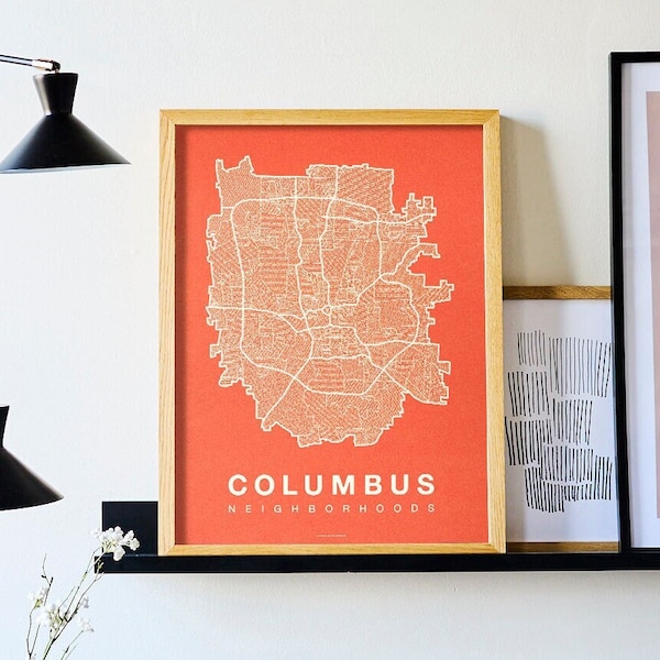 COLUMBUS City Map Art, Home Office Wall Decor, Ohio Poster, Minimalist City Art, Columbus Wall Art Print, Housewarming Gift For Him