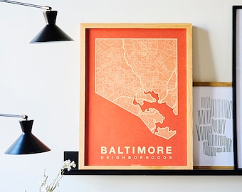 BALTIMORE City Map Art, Home Office Wall Decor, Maryland Poster, Minimalist City Art, Baltimore Wall Art Print, Housewarming Gift For Him
