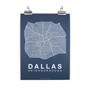 DALLAS City Map Art, Home Office Wall Decor, Dallas Texas Poster, Minimalist City Art, Dallas Wall Art Print, Housewarming Gift For Him White on Navy