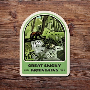 Great Smoky Mountains National Park Bumper Sticker, Travel Stickers For Cars, American Car Decal, Road Trip Sticker, Smoky Mountains Sticker