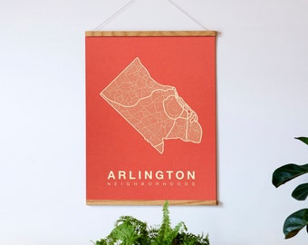 ARLINGTON City Map Art, Home Office Wall Decor, Virginia Poster, Minimalist City Art, Arlington Wall Art Print, Housewarming Gift For Him