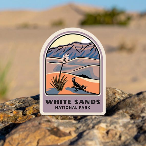White Sands National Park Sticker Bottled Water Gifted Souvenir Car Bumper Decal Outdoor Gifts Hiking Camping New Mexico Travel Art