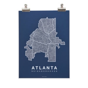 ATLANTA City Map Art, Home Office Wall Decor, Georgia Poster, Minimalist City Art, Atlanta Wall Art Print, Housewarming Gift For Him image 3