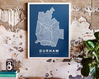 DURHAM City Map Art, Home Office Wall Decor, North Carolina Poster, Minimalist City Art, Durham Wall Art Print, Housewarming Gift For Him