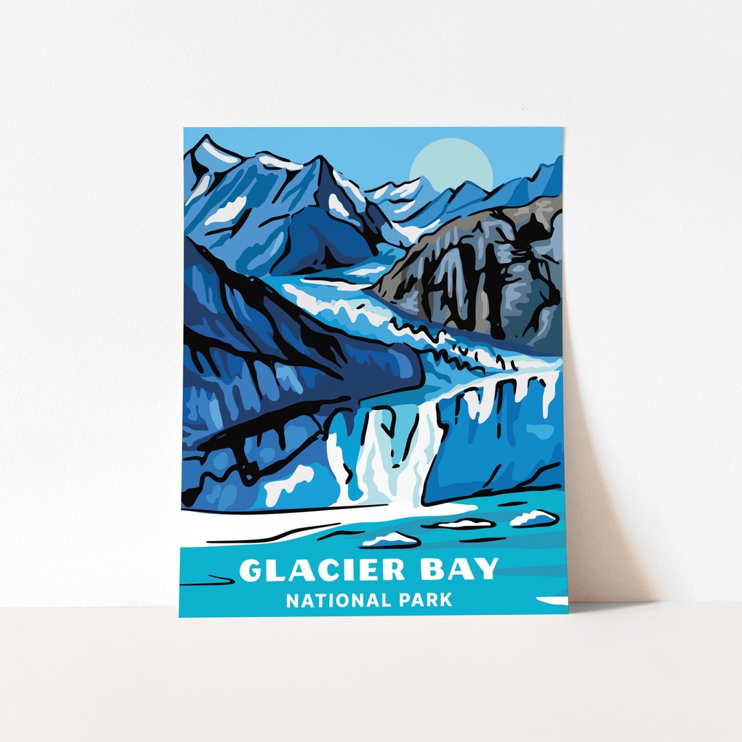 Glacier Bay National Park Print, Vintage WPA Travel Poster, Alaska Wall ...