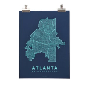 ATLANTA City Map Art, Home Office Wall Decor, Georgia Poster, Minimalist City Art, Atlanta Wall Art Print, Housewarming Gift For Him image 8
