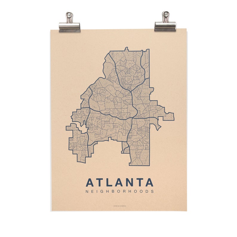 ATLANTA City Map Art, Home Office Wall Decor, Georgia Poster, Minimalist City Art, Atlanta Wall Art Print, Housewarming Gift For Him image 5