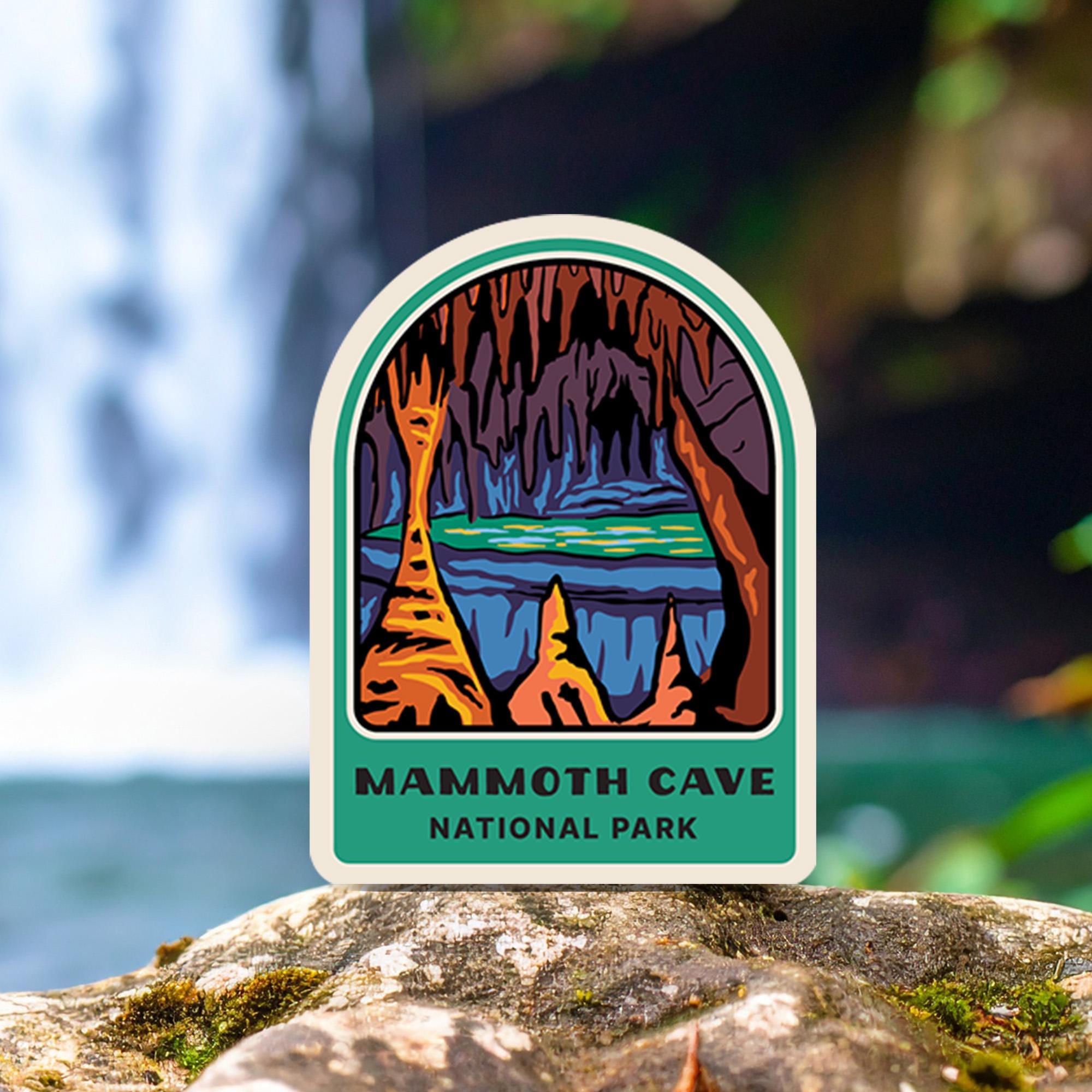 Pegatina del Parque Nacional Mammoth Cave, Kentucky, vinilo para coche, botella de agua, regalo de coleccionista, senderismo al aire libre, recuerdo