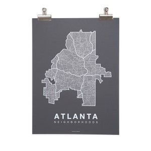ATLANTA City Map Art, Home Office Wall Decor, Georgia Poster, Minimalist City Art, Atlanta Wall Art Print, Housewarming Gift For Him image 4