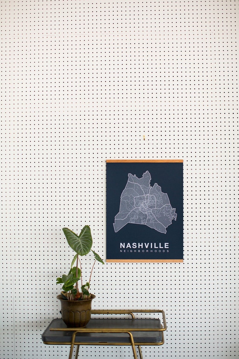 NASHVILLE City Map Art, Home Office Wall Decor, Minimalist City Art, Tennessee Poster, Nashville Wall Art Print, Housewarming Gift For Him image 1
