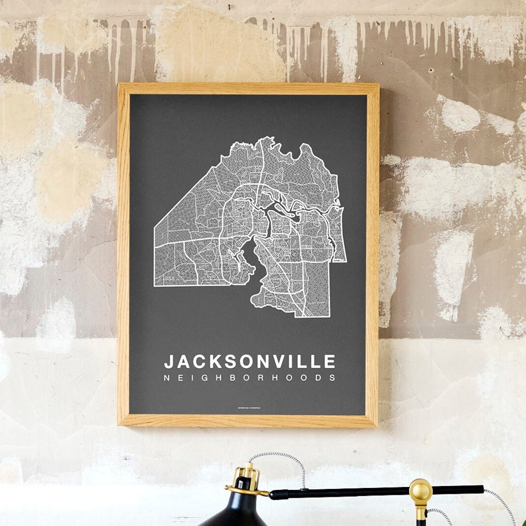 JACKSONVILLE City Map Art, Home Office Wall Decor, Florida Poster, Minimalist City Art