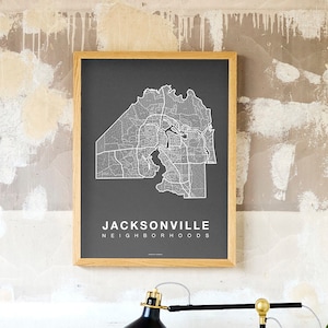 JACKSONVILLE City Map Art, Home Office Wall Decor, Florida Poster, Minimalist City Art, Jacksonville Wall Art, Housewarming Gift For Him