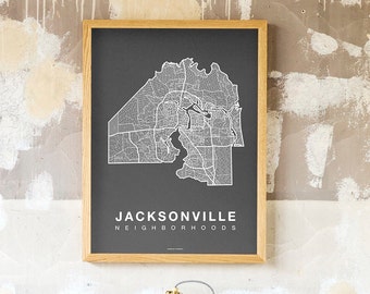 JACKSONVILLE City Map Art, Home Office Wall Decor, Florida Poster, Minimalist City Art, Jacksonville Wall Art, Housewarming Gift For Him