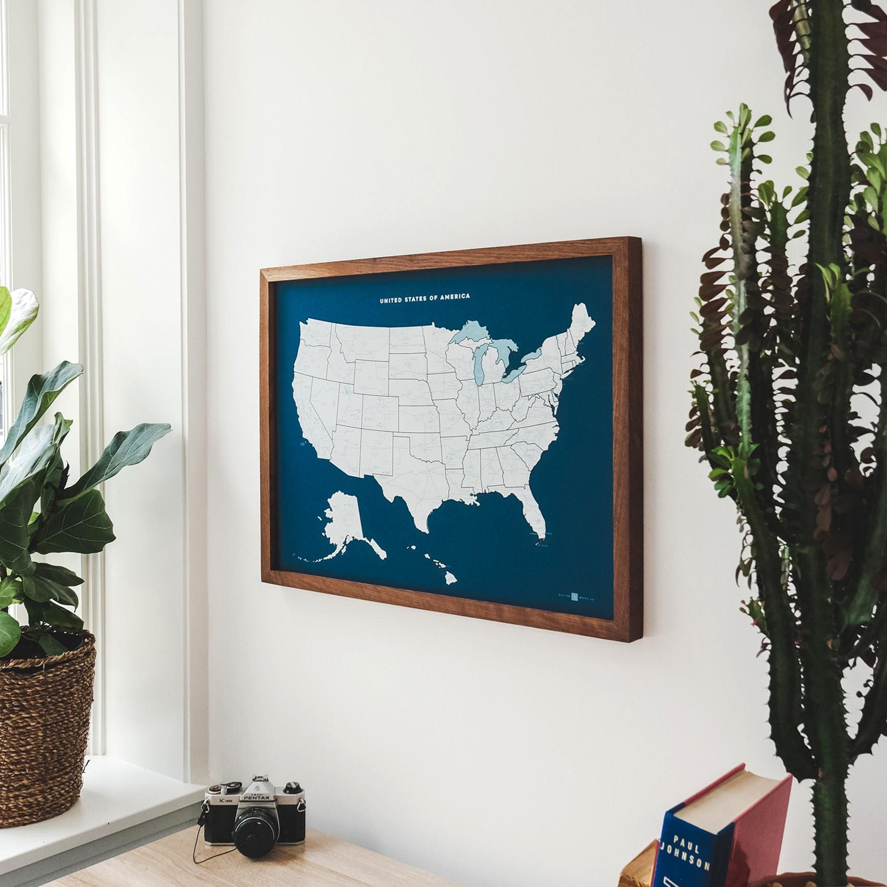 US Push Pin Travel Map, Road Trip Map, Travel Board, Travel Map With ...