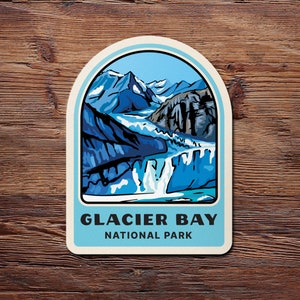 Glacier Bay National Park Bumper Sticker, Travel Stickers For Cars, Alaska Car Decal, Road Trip Sticker, Travel Gifts, Glacier Bay Sticker