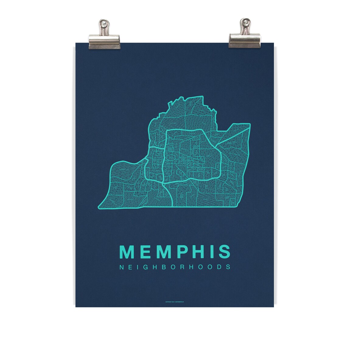 MEMPHIS Neighborhood City Map Print Handmade Memphis | Etsy