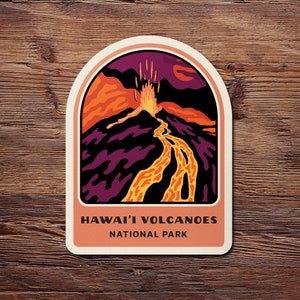 Hawai'i Volcanos National Park Bumper Sticker, Travel Stickers For Cars, Hawaii Car Decal, Road Trip Sticker, Hawai'i Volcanoes Sticker