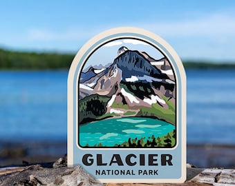Glacier National Park Bumper Sticker, Travel Stickers For Cars, Montana Car Decal, Road Trip Sticker, Travel Gifts, Glacier Park Sticker