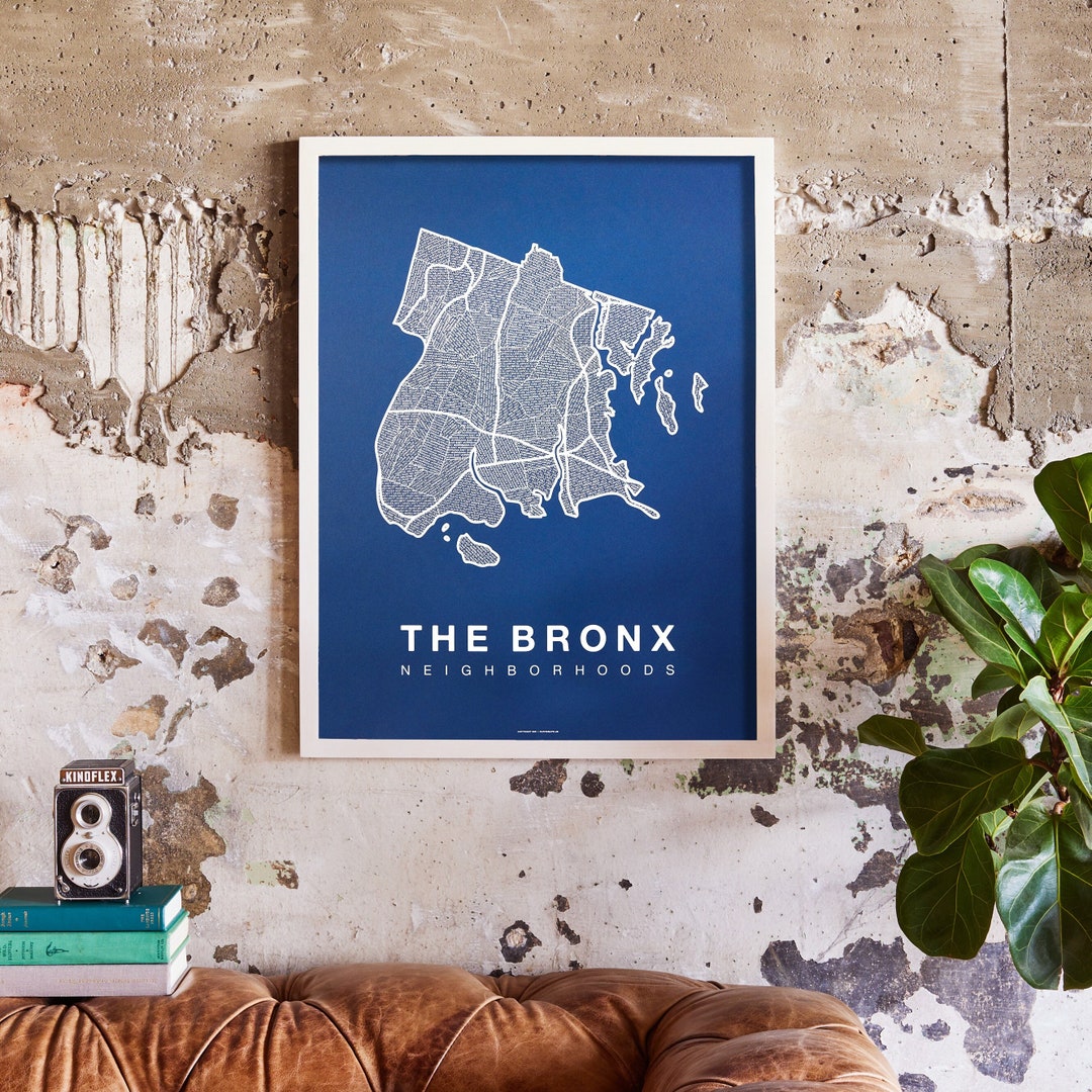 THE BRONX City Map Art, Home Office Wall Decor, Minimalist City Art