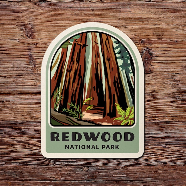 Redwood National Park Bumper Sticker, Travel Stickers For Cars, California Car Decal, Road Trip Sticker, Travel Gifts, Redwood Park Sticker